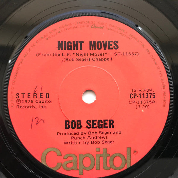 Bob Seger – Night Moves 7" vinyl record, image 1 of 2