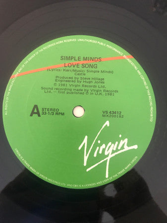 Simple Minds – Love Song 12" vinyl record, image 3 of 4
