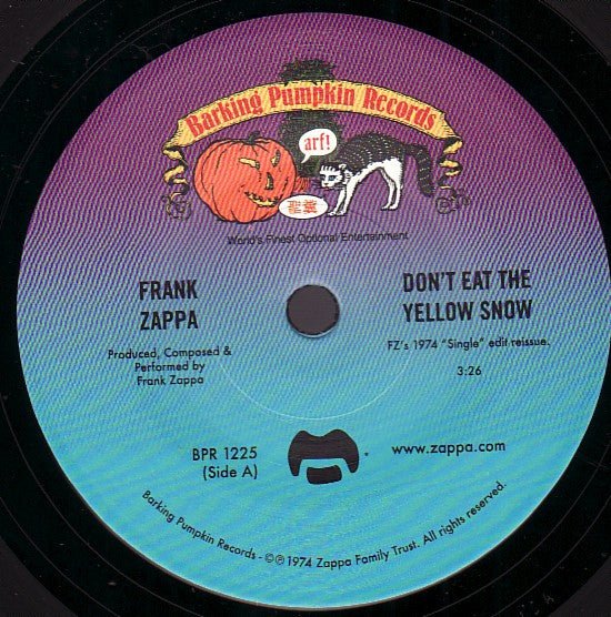 Frank Zappa – Don't Eat The Yellow Snow / Down In De Dew 7" vinyl record, image 3 of 4