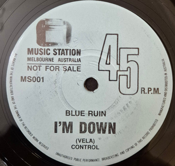 Blue Ruin, Olympic Sideburns – Music Station Records Volume 1 No. 1 7" vinyl record, image 4 of 6