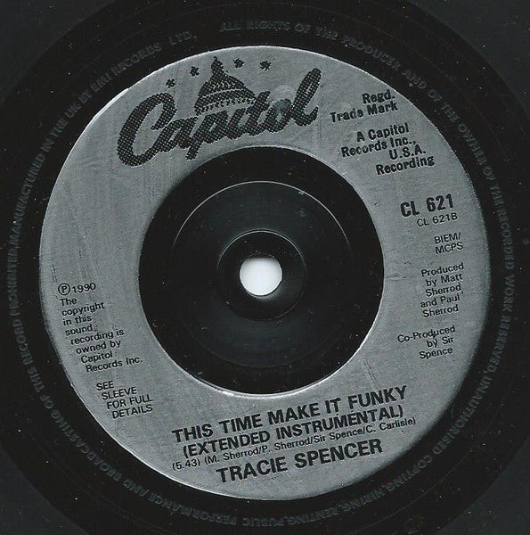 Tracie Spencer – This Time Make It Funky 7" vinyl record, image 4 of 4