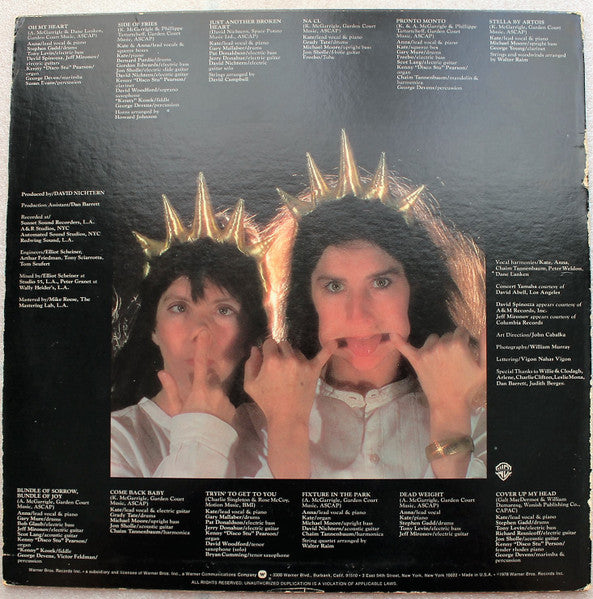 Kate & Anna McGarrigle – Pronto Monto LP vinyl record, image 2 of 4