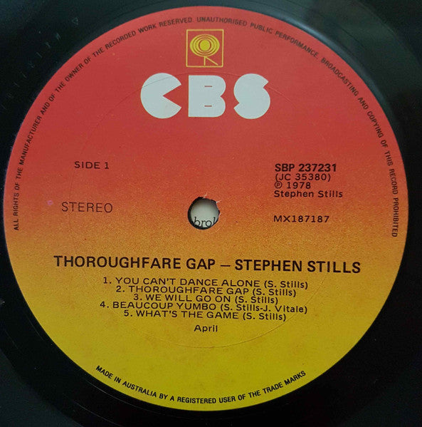 Stephen Stills – Thoroughfare Gap LP vinyl record, image 3 of 3