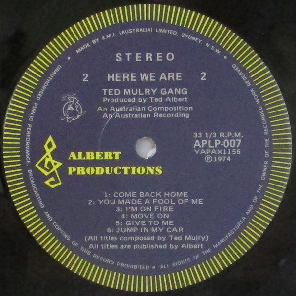 Ted Mulry Gang – Here We Are LP vinyl record, image 4 of 9