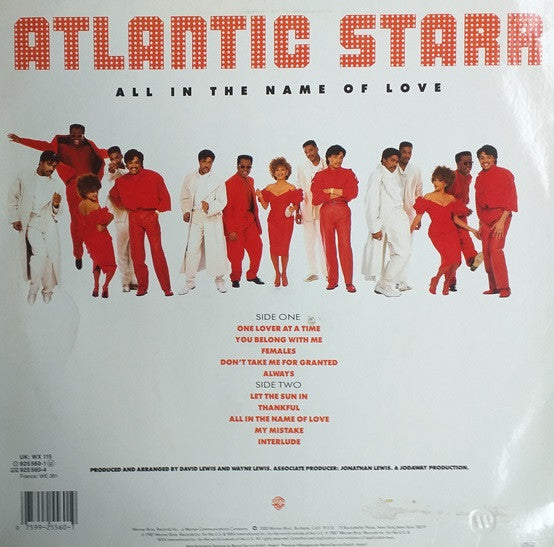Atlantic Starr – All In The Name Of Love LP vinyl record, image 2 of 6