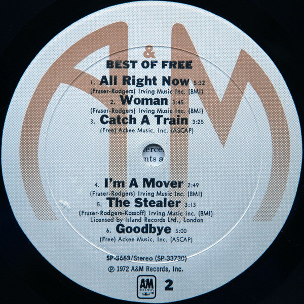 Free – Best Of Free LP vinyl record, image 4 of 6