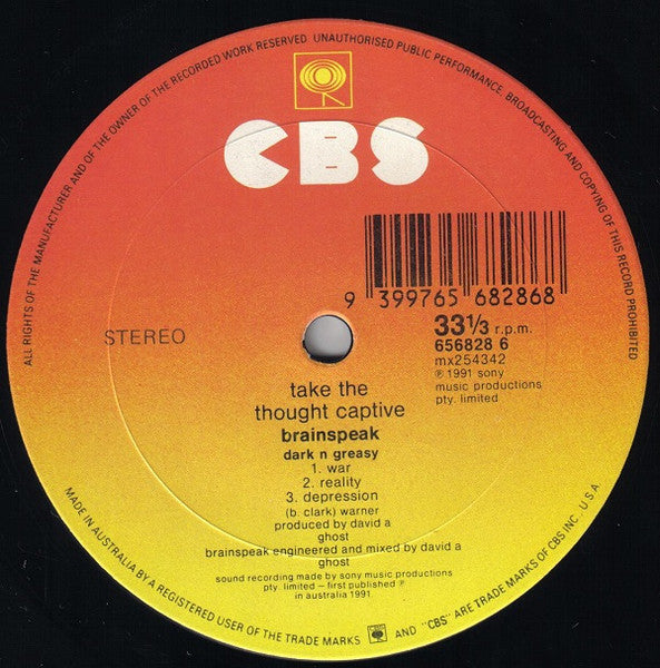 Brainspeak – Take The Thought Captive 12" vinyl record, image 4 of 4