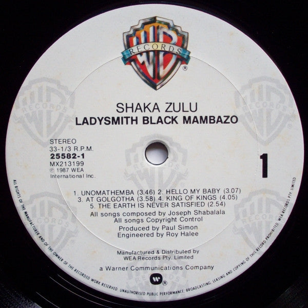 Ladysmith Black Mambazo – Shaka Zulu LP vinyl record, image 3 of 4