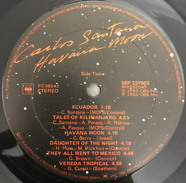 Carlos Santana – Havana Moon LP vinyl record, image 6 of 6