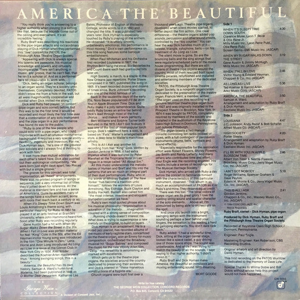 Ruby Braff, Dick Hyman – America The Beautiful LP vinyl record, image 2 of 4