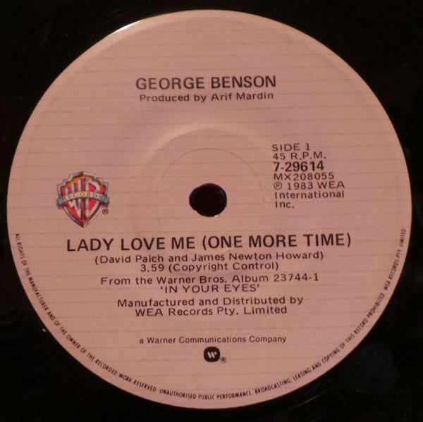 George Benson – Lady Love Me 7" vinyl record