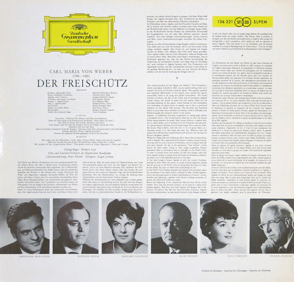 Carl Maria von Weber, Irmgard Seefried, Rita Streich, Kurt Böhme, Richard Holm, Eberhard Wächter, Eugen Jochum – Der Freischütz LP vinyl record, image 2 of 4