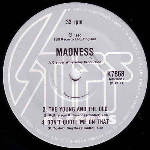 Madness – Work Rest & Play 7" vinyl record, image 4 of 4
