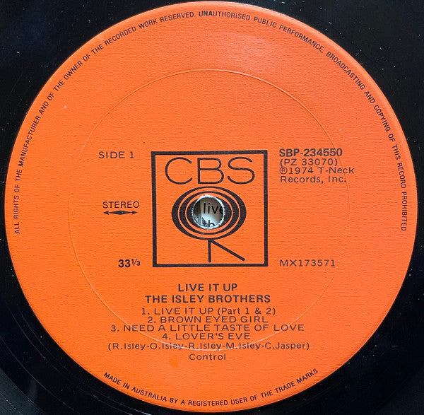The Isley Brothers – Live It Up LP vinyl record, image 3 of 4