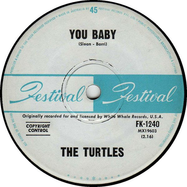 The Turtles – You Baby 7" vinyl record, image 1 of 2