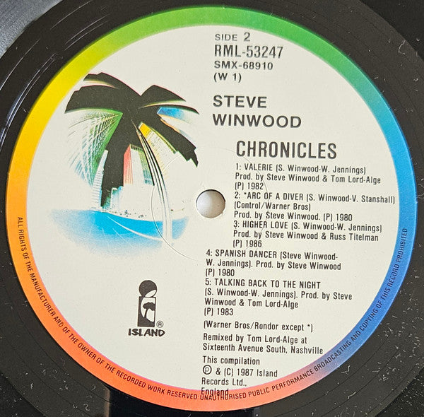 Steve Winwood – Chronicles LP vinyl record, image 4 of 6