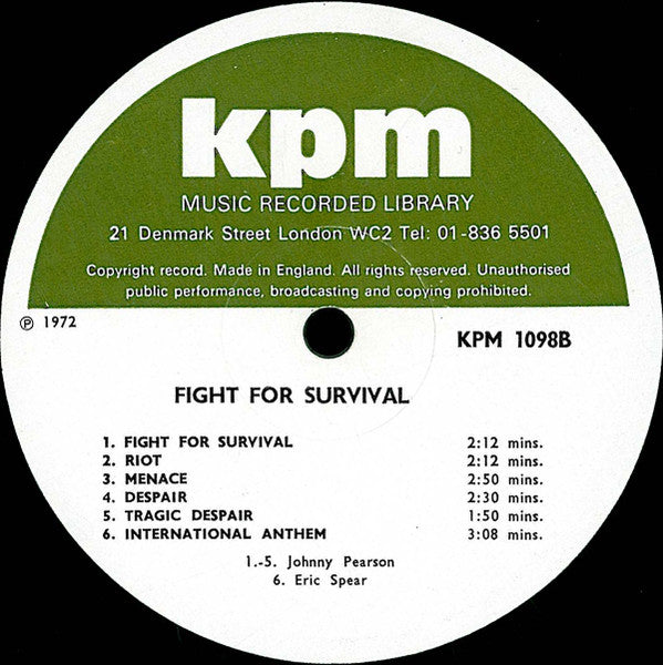 Johnny Pearson, Keith Mansfield, Eric Spear – Progress And Prestige - Volume 2 / Fight For Survival LP vinyl record, image 4 of 4