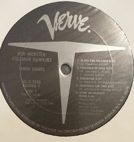 Ben Webster, Coleman Hawkins – Tenor Giants (2xLP) LP vinyl record, image 6 of 8