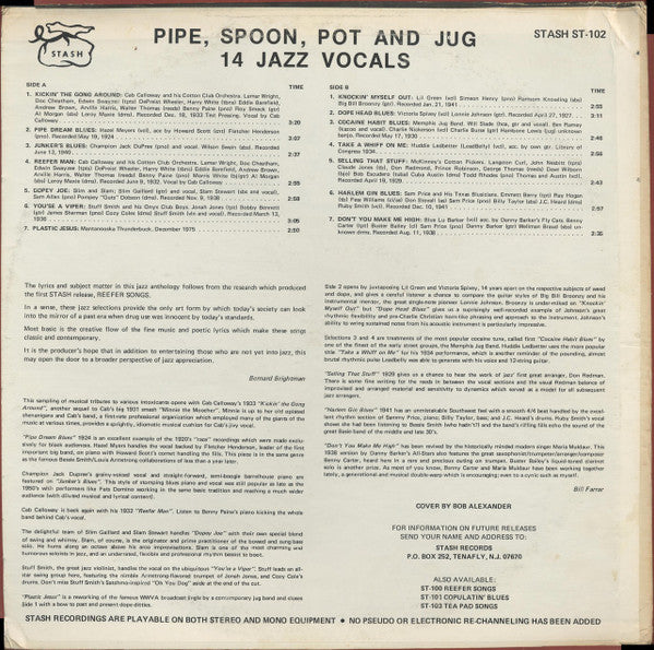 Various – Pot, Spoon, Pipe And Jug - 14 Jazz Vocals And Reefer Songs LP vinyl record, image 2 of 6