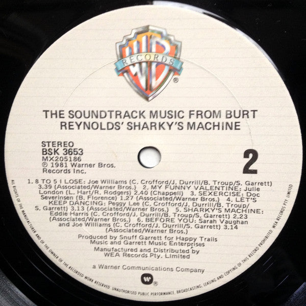Various – The Soundtrack Music From Burt Reynold's Sharky's Machine LP vinyl record, image 7 of 7