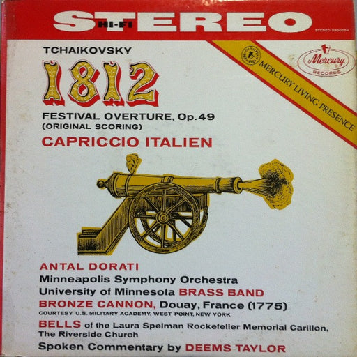 Pyotr Ilyich Tchaikovsky, Antal Dorati, Minneapolis Symphony Orchestra, University Of Minnesota Brass Band, Deems Taylor – 1812 Festival Overture, Op. 49 / Capriccio Italien LP vinyl record, image 1 of 4