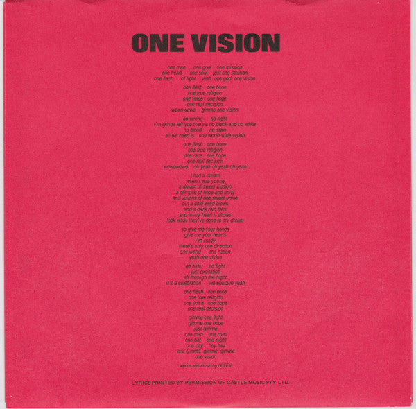 Queen – One Vision 7" vinyl record, image 5 of 6