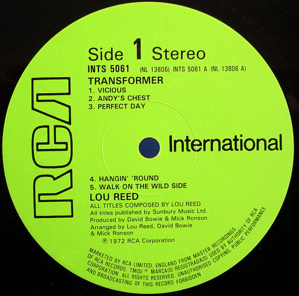 Lou Reed – Transformer LP vinyl record, image 3 of 4