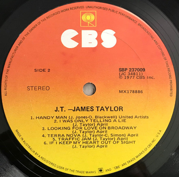 James Taylor – Dad Loves His Work / J.T. LP vinyl record, image 8 of 8