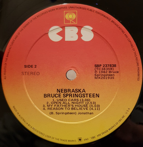 Bruce Springsteen – Nebraska LP vinyl record, image 6 of 10