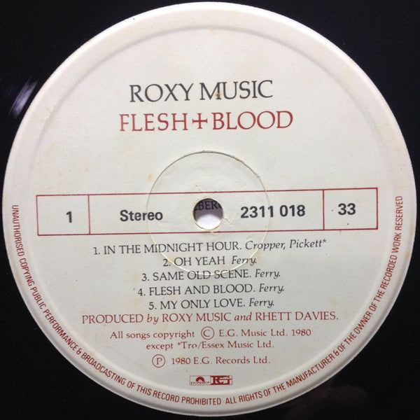 Roxy Music – Flesh + Blood LP vinyl record, image 5 of 6
