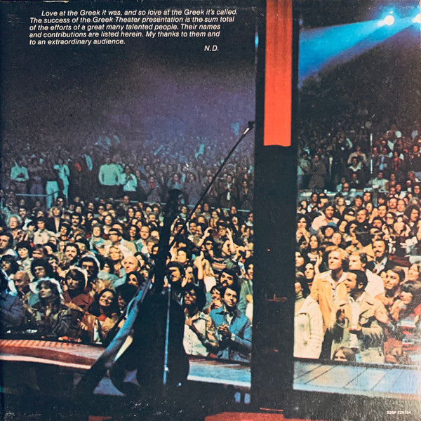 Neil Diamond – Love At The Greek - Recorded Live At The Greek Theatre (2xLP) LP vinyl record, image 3 of 8