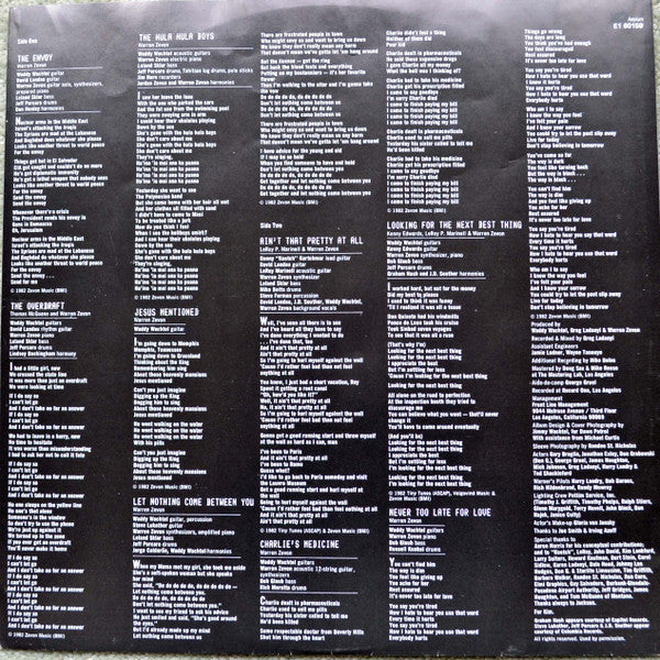 Warren Zevon – The Envoy LP vinyl record, image 5 of 6