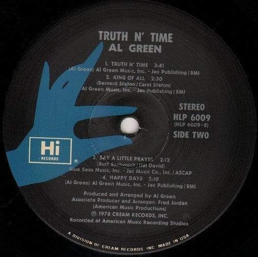 Al Green – Truth N' Time LP vinyl record, image 4 of 4