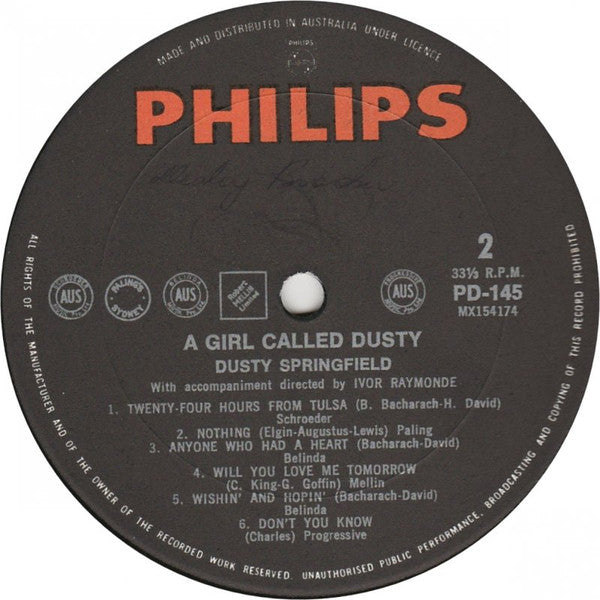 Dusty Springfield – A Girl Called Dusty LP vinyl record, image 4 of 4