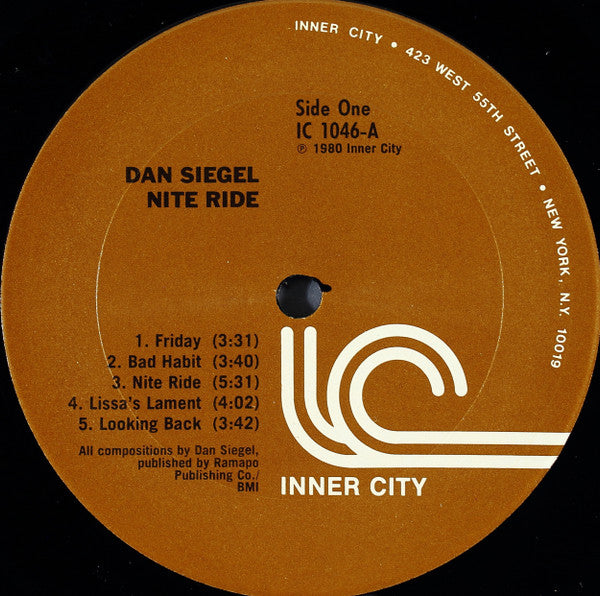 Dan Siegel – Nite Ride LP vinyl record, image 3 of 4