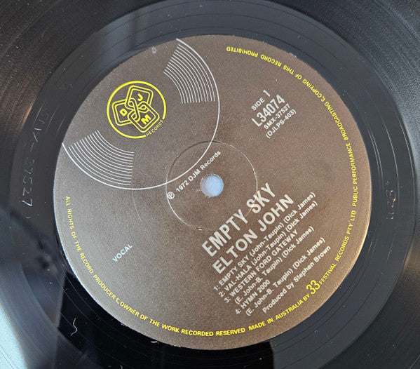 Elton John – Empty Sky LP vinyl record, image 9 of 10