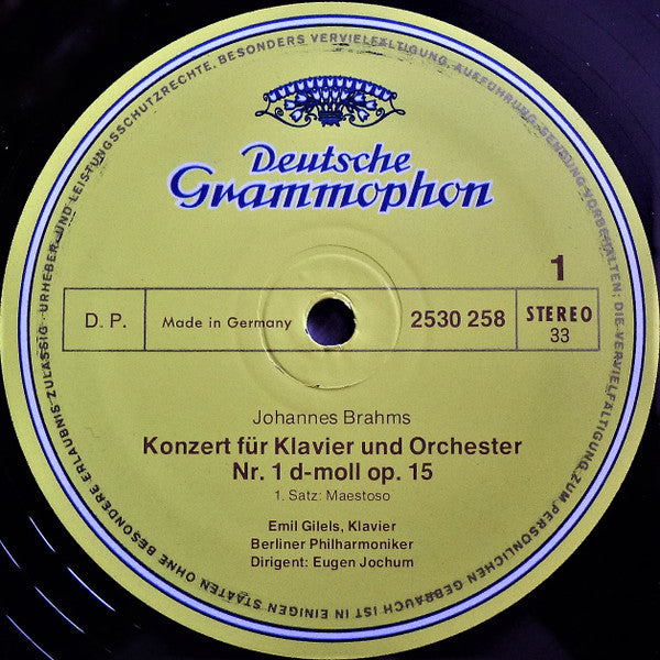 Johannes Brahms, Emil Gilels, Berliner Philharmoniker, Eugen Jochum – Die Klavierkonzerte • The Piano Concertos • Les Concertos Pour Piano (2xLP) LP vinyl record, image 3 of 10