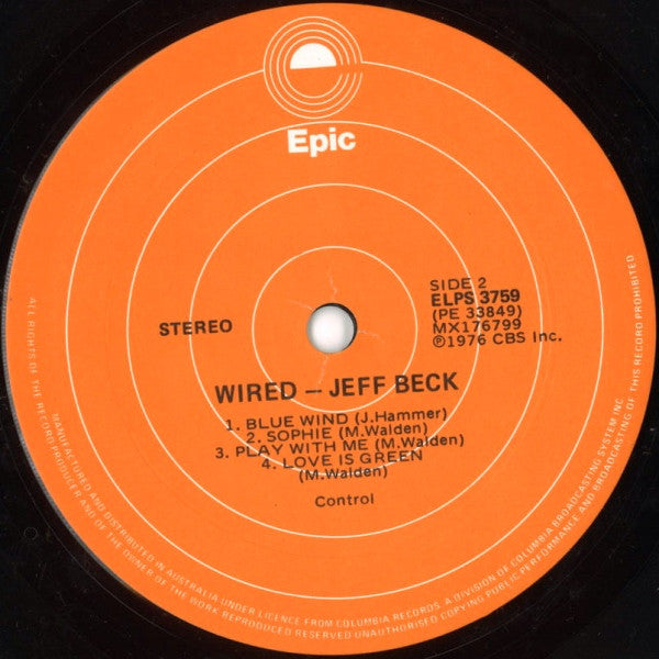 Jeff Beck – Wired LP vinyl record, image 4 of 4