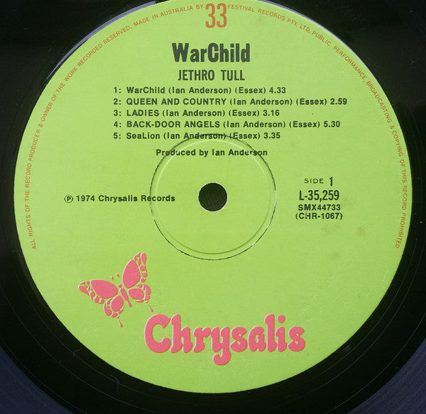 Jethro Tull – War Child LP vinyl record, image 5 of 6