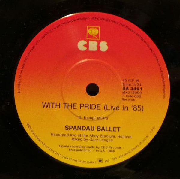 Spandau Ballet – Through The Barricades 7" vinyl record, image 4 of 4