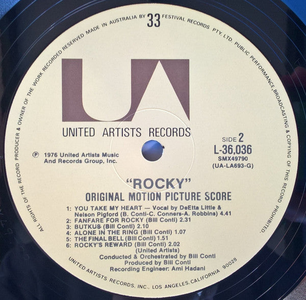 Bill Conti – Rocky - Original Motion Picture Score LP vinyl record, image 4 of 4