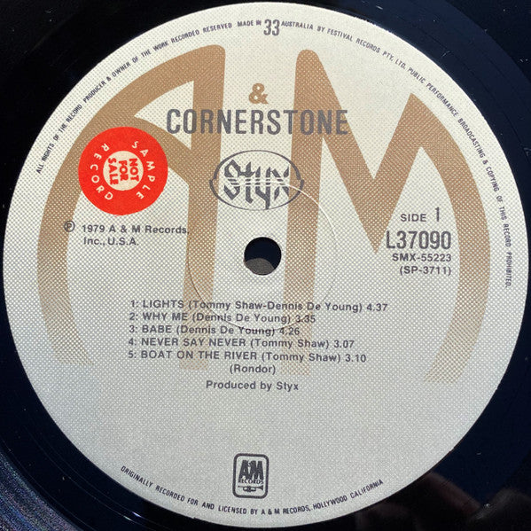 Styx – Cornerstone LP vinyl record, image 3 of 5