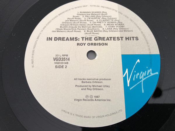 Roy Orbison – In Dreams: The Greatest Hits LP vinyl record, image 4 of 4