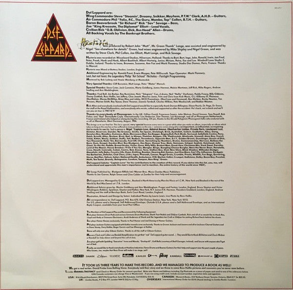 Def Leppard – Hysteria LP vinyl record, image 6 of 7