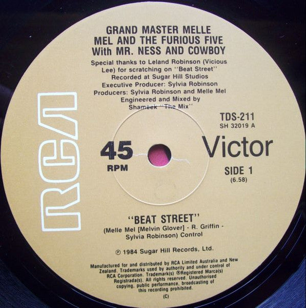 Grandmaster Melle Mel & The Furious Five, Mr. Ness, Cowboy – Beat Street / Internationally Known 12" vinyl record, image 3 of 5
