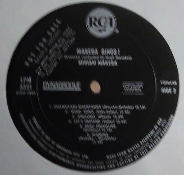 Miriam Makeba – Makeba Sings! LP vinyl record, image 4 of 4
