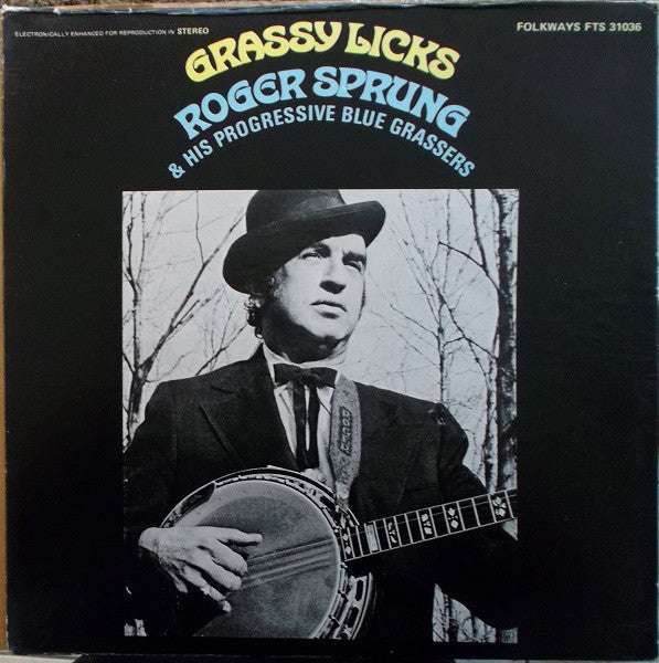 Roger Sprung And His Progressive Bluegrassers – Grassy Licks LP vinyl record, image 1 of 4