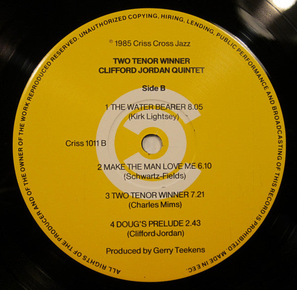 Clifford Jordan Quintet, Junior Cook – Two Tenor Winner LP vinyl record, image 4 of 4