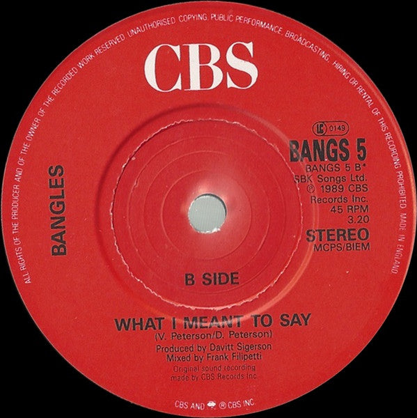 Bangles – Eternal Flame 7" vinyl record, image 4 of 4