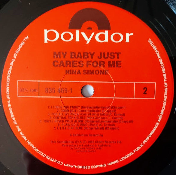 Nina Simone – My Baby Just Cares For Me LP vinyl record, image 4 of 4